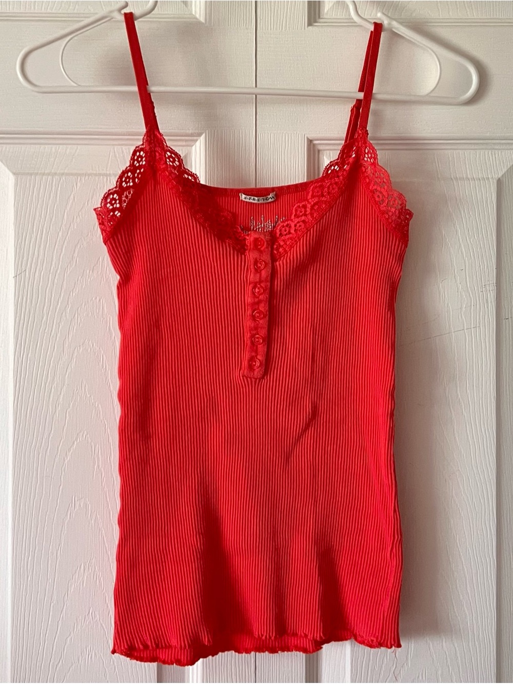 Lace Trim Ribbed Cami
